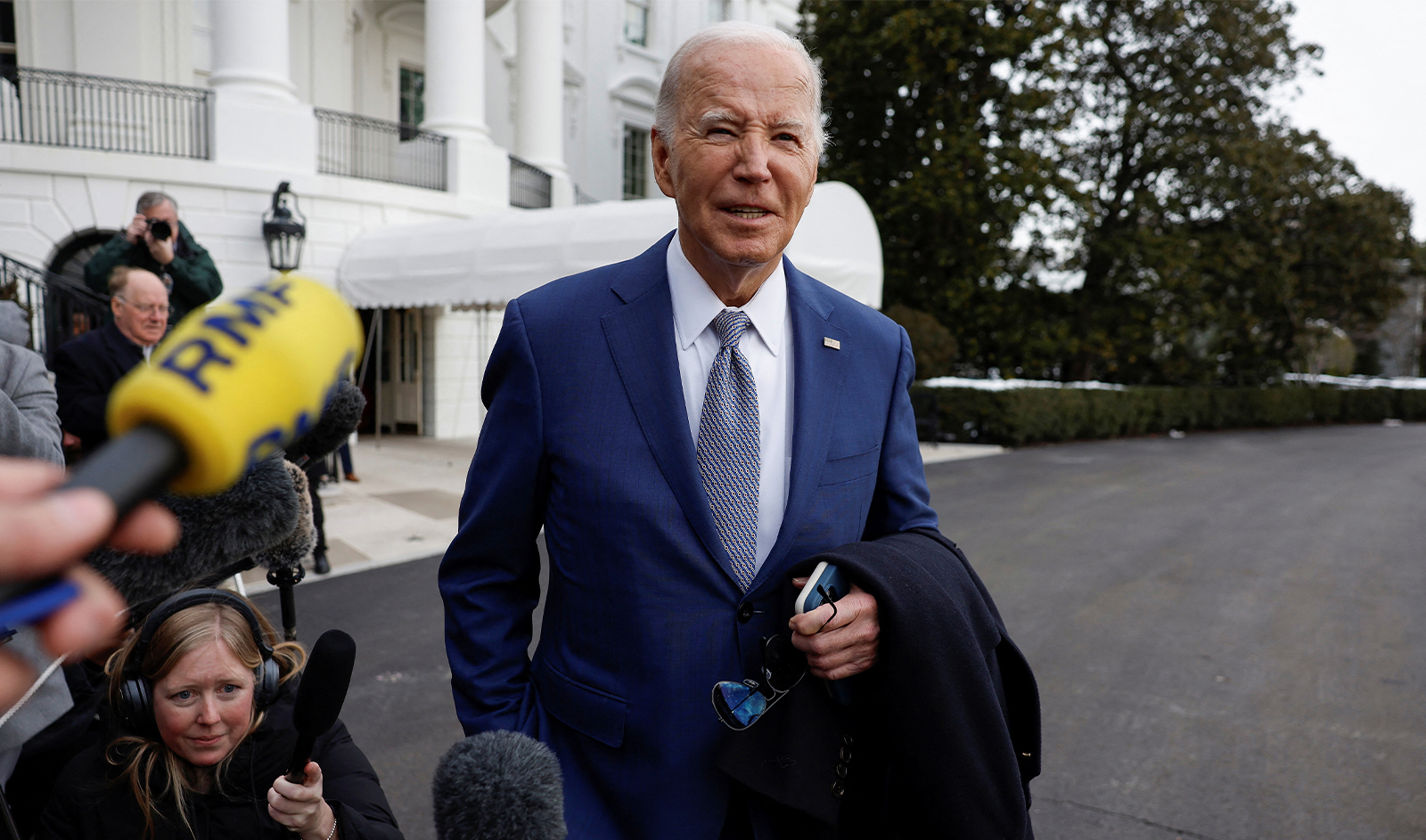 U.S. President Joe Biden speaks to the media before departing the White House for North Carolina, in Washington, US, on January 18, 2024. (REUTERS)