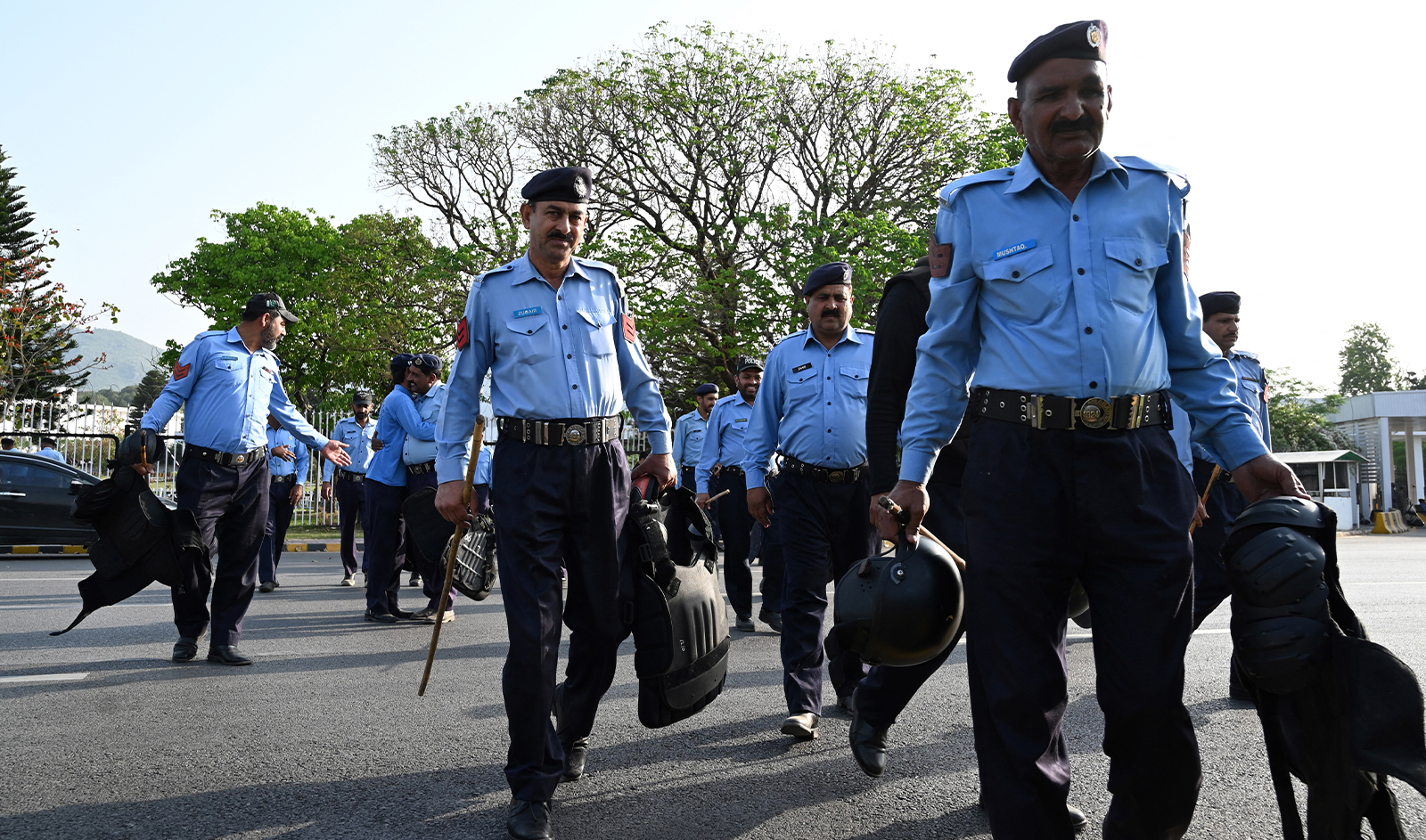 Police officers are pictured in Islamabad, Pakistan, on April 9, 2022. (AFP/File)