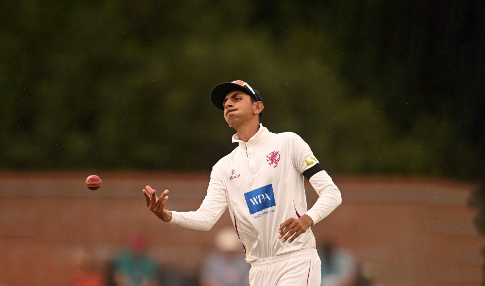 The January 24, 2024 by Somerset County Cricket Club shows off-spinner Shoaib Bashir. (Somerset County Cricket Club)