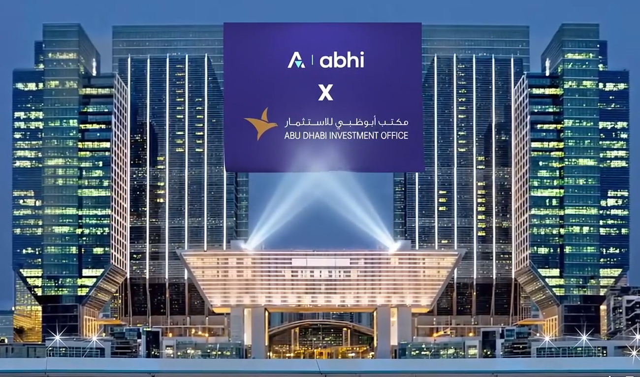 This screengrab, taken from the promotional video posted on January 24, 2024 by ABHI, a Pakistani finance platform, shows an illustrated image announcing the partnership between ABHI and Abu Dhabi Investment Office. (Photo courtesy: ABHI)
