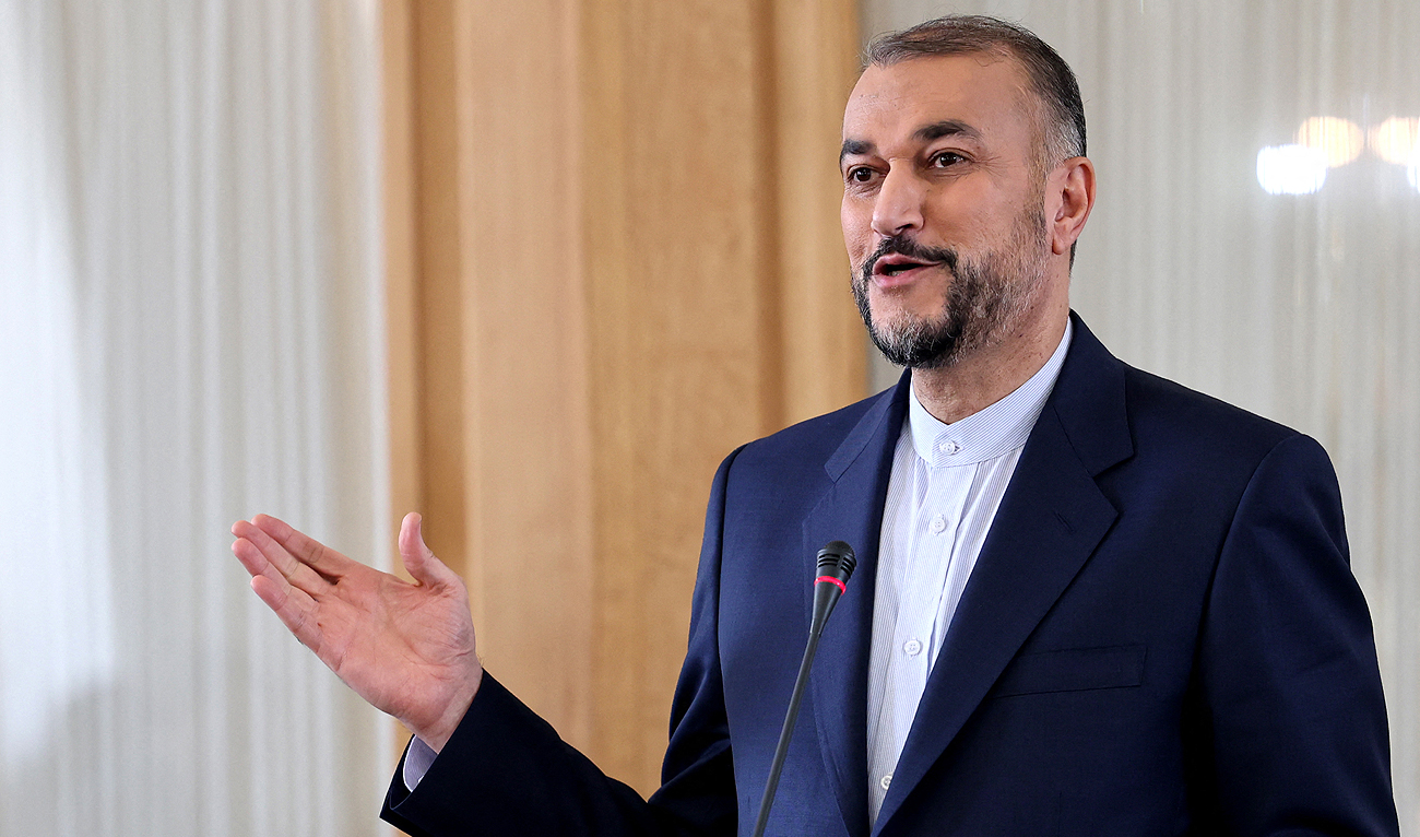 In this file photo, taken on June 14, 2022, Iran's Foreign Minister Hossein Amir-Abdollahian speaks during a joint press statement at the foreign ministry headquarters in Iran's capital Tehran. (AFP/File)
