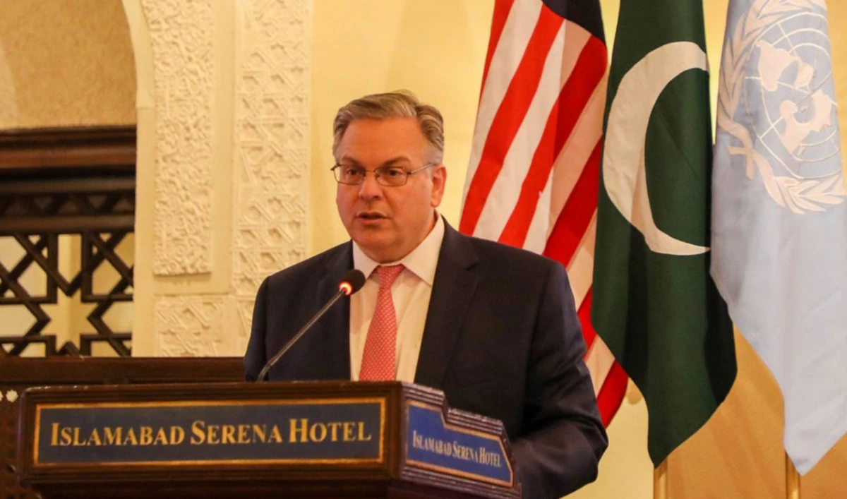 U.S. Ambassador to Pakistan Donald Blome speaks during a ceremony in Islamabad, Pakistan on January 26, 2023. (Photo courtesy: APP/File)