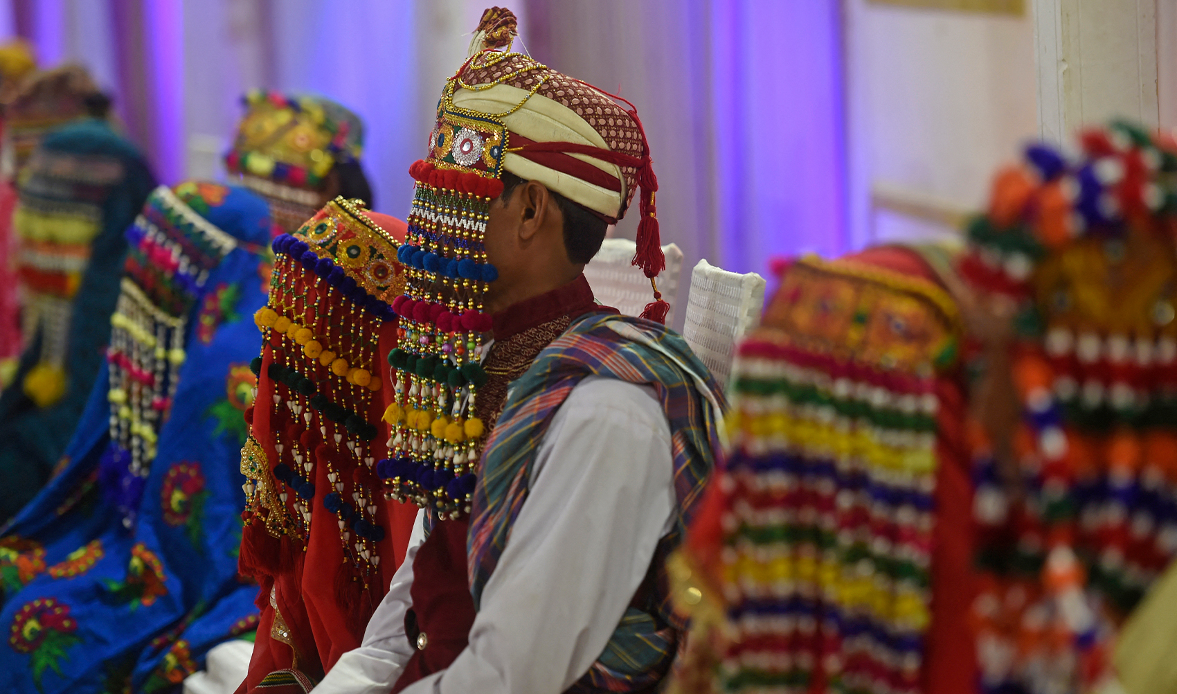 Pakistani Hindu couples attend a mass wedding ceremony in Karachi on January 8, 2023. (AFP/File)