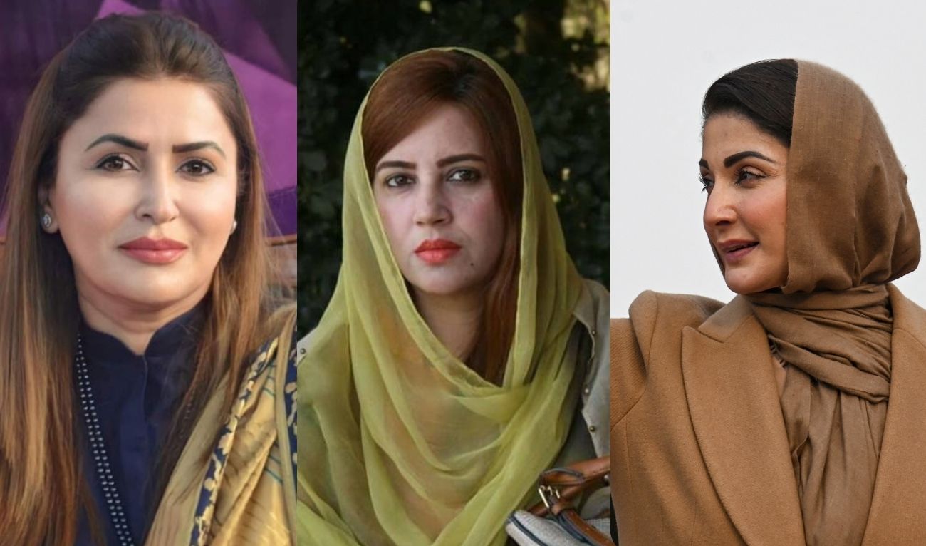 A combination of file photos of female Pakistani politicians, left to right: Shazia Marri, Zartaj Gul and Maryam Nawaz Sharif. (Photo courtesy: AFP/Wikipedia)