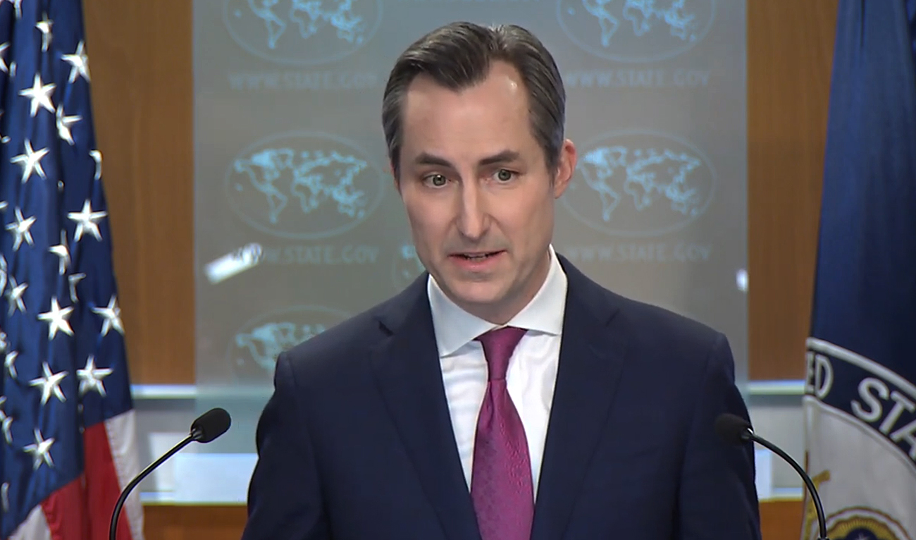 US State Department Spokesperson Matthew Miller speaks during a news conference at the State Department in Washington, DC, on February 14, 2024. (Photo courtesy: Screengrab/YouTube/@StateDept)