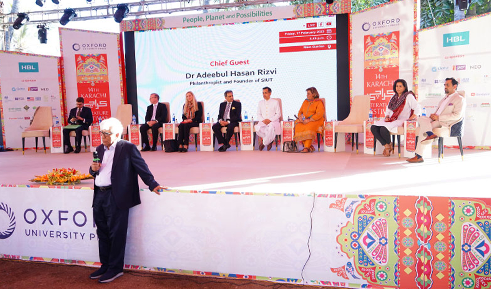 The picture taken on February 15, 2024, shows a session of Karachi Literature Festival, Karachi, Pakistan. (KLF)