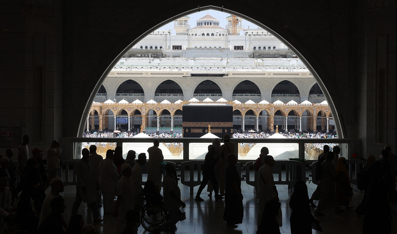 Muslim pilgrims gather around the Kaaba, Islam's holiest shrine, at the Grand Mosque in the holy city of Mecca on June 30, 2023 during the annual Hajj pilgrimage. (AFP/File)