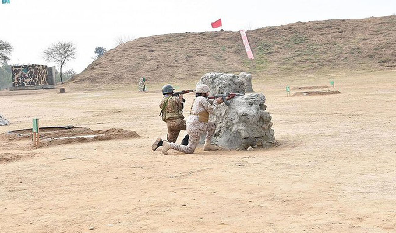 Soldiers of Pakistan Army and the Royal Saudi Land Forces pictured during a joint military exercise held in Pakistan's eastern city of Muzaffargarh on February 19, 2024. (Photo courtesy: Radio Pakistan)