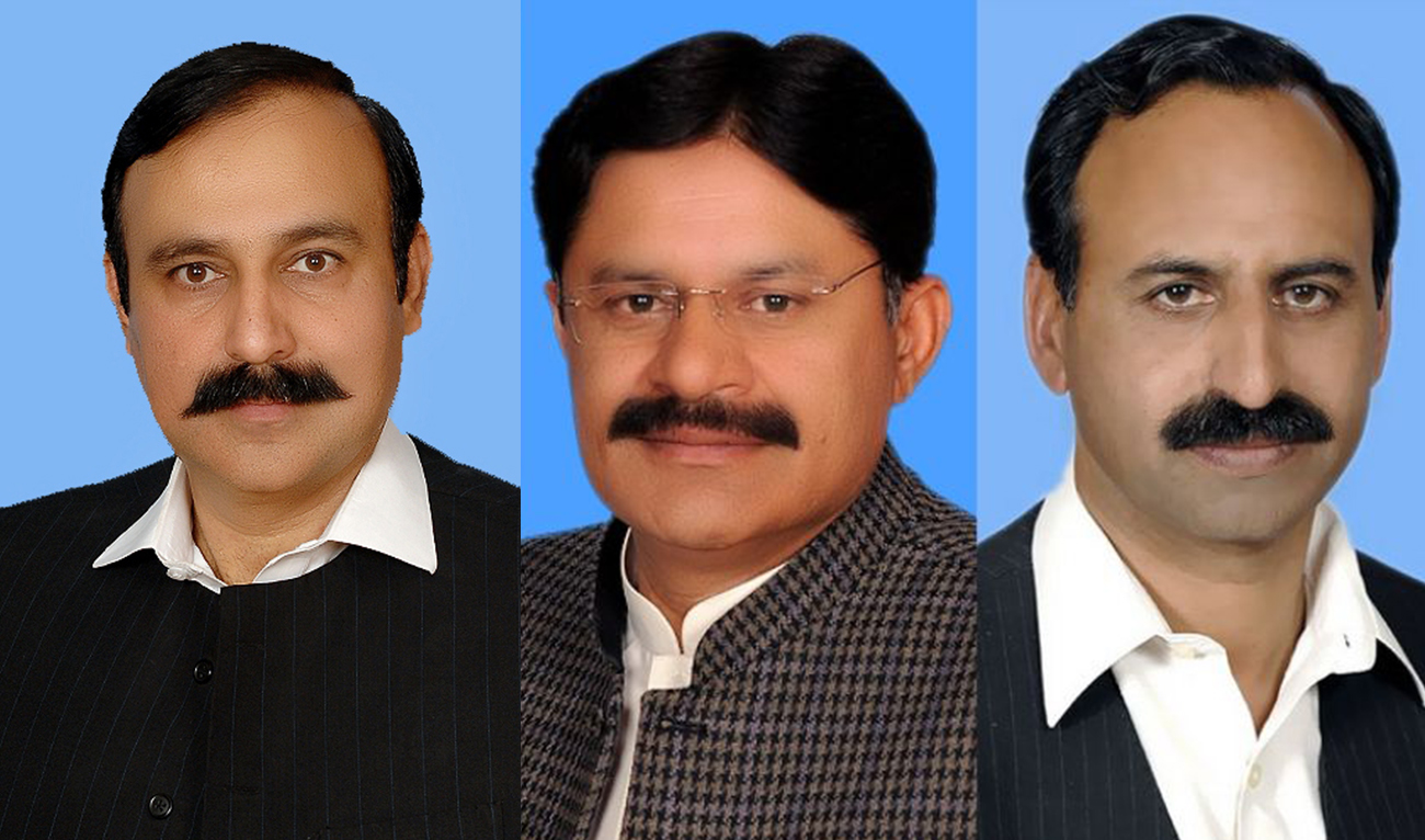 A combination of undated file photos of Pakistan National Assembly candidates Tariq Fazl Chaudhry (left), Raja Khurram Nawaz (center) and Anjum Aqeel. (Photo courtesy: National Assembly of Pakistan)