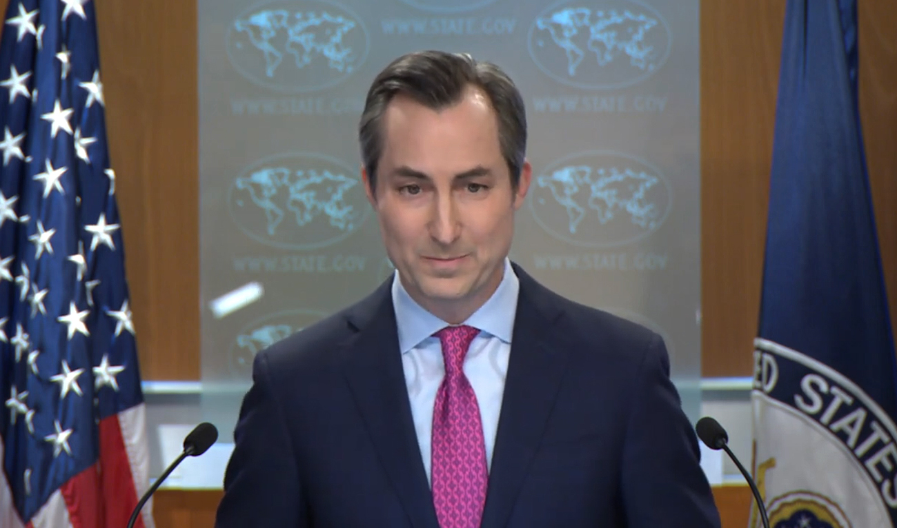 US State Department Spokesperson Matthew Miller speaks during a news conference at the State Department in Washington, DC, on February 21, 2024. (Photo courtesy: Screengrab/YouTube/@StateDept)