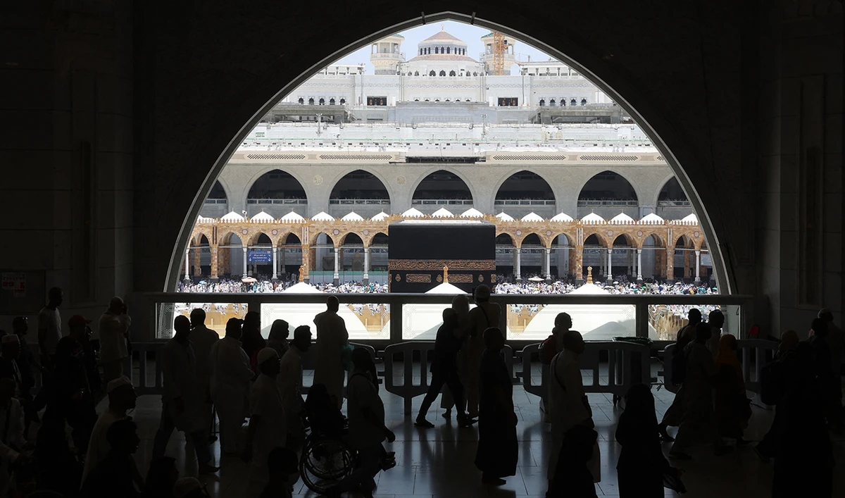Muslim pilgrims gather around the Kaaba, Islam's holiest shrine, at the Grand Mosque in the holy city of Mecca on June 30, 2023 during the annual Hajj pilgrimage. (AFP/File)