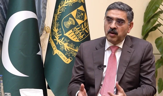 In this screengrab taken from WE News's YouTube page on October 12, 2023, Pakistani interim prime minister Anwaar-ul-Haq Kakar speaks during an interview with an online publication, WE News, in Islamabad. (WE News/File)