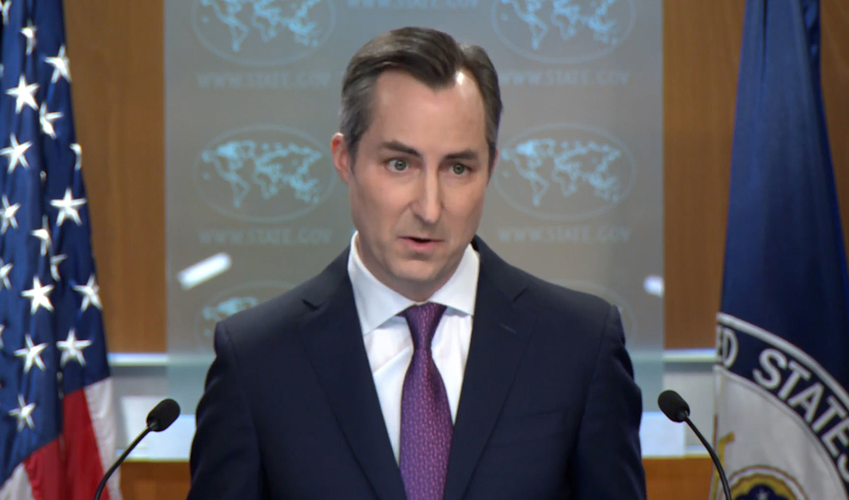 US State Department Spokesperson Matthew Miller speaks during a press briefing in Washington, US, on March 5, 2024. (US State Department)