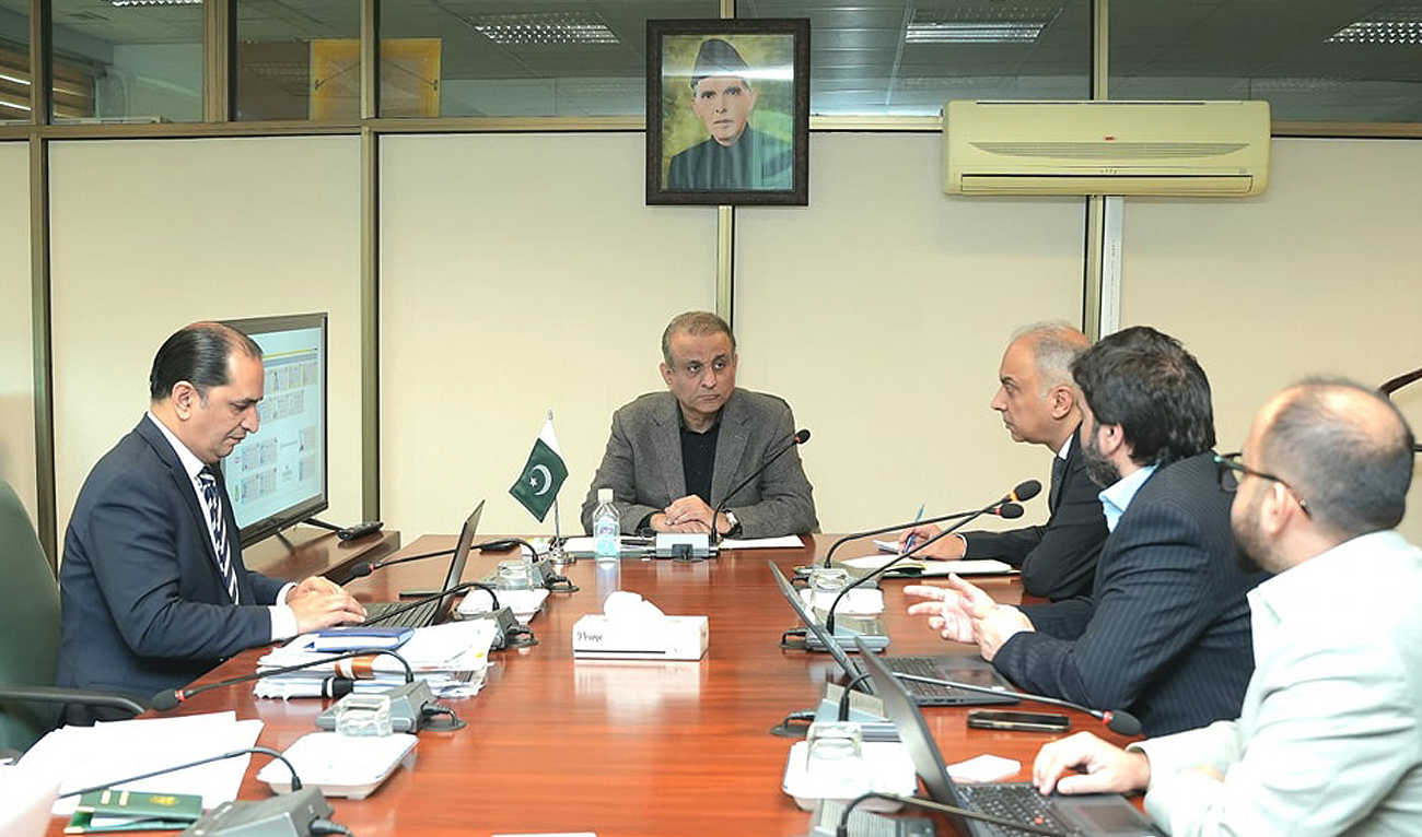 Pakistan minister for privatization and investments, Abdul Aleem Khan, chairs a meeting in Islamabad on March 14, 2024. (Photo courtesy: Facebook/ AbdulAleemKhanOfficial)
