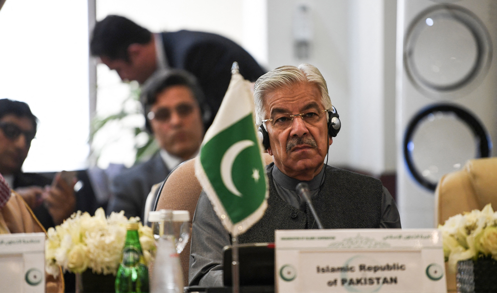 Pakistan's Foreign Minister Khawaja Muhammad Asif attends a session during the emergency meeting of the Council of Foreign Ministers on January 21, 2018, in Jeddah. (AFP/File)
