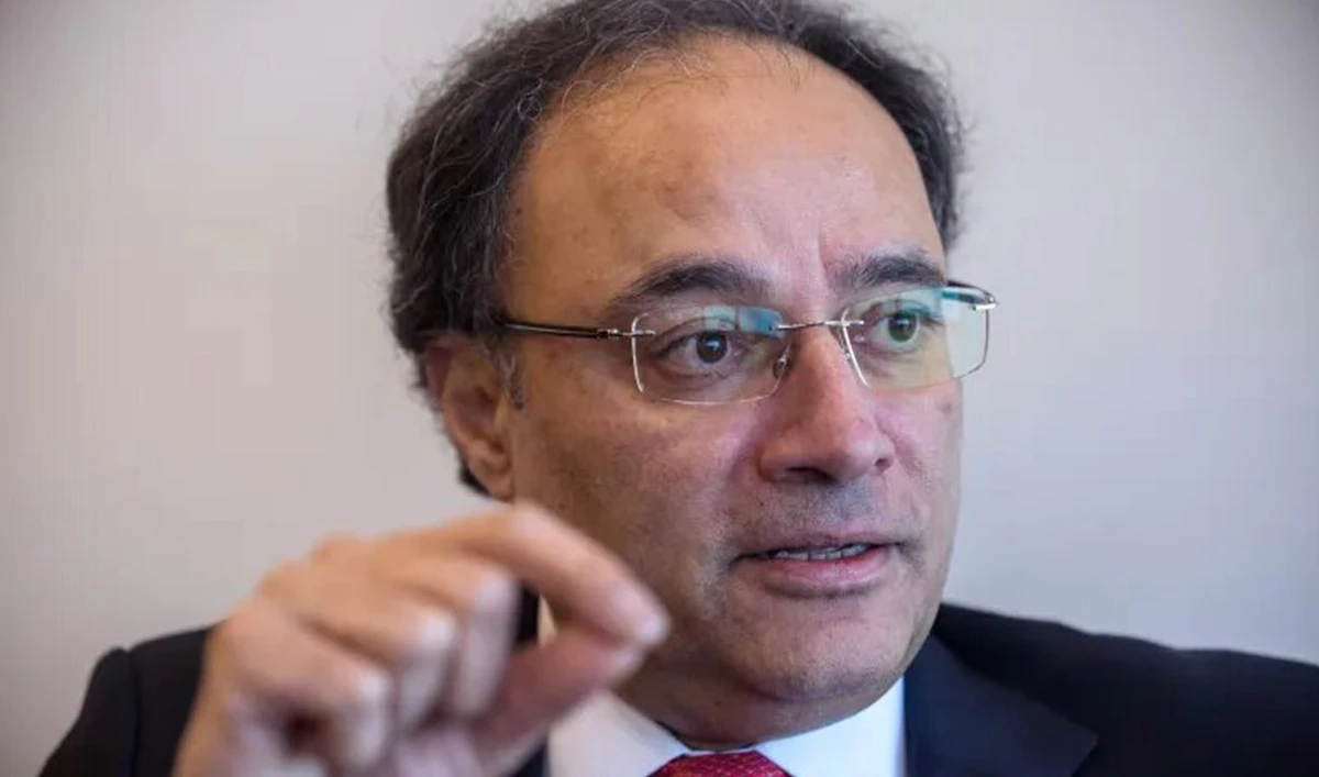 Muhammad Aurangzeb, former chief executive officer of Habib Bank Ltd., and the newly appointed finance minister of Pakistan, speaking in Karachi, Pakistan, on November 5, 2019. (Photo courtesy: Getty Images/File)