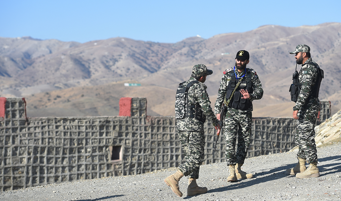 Pakistani army soldier stand guard on a border terminal in Ghulam Khan, a town in North Waziristan, on the border between Pakistan and Afghanistan, on January 27, 2019. (AFP/File)