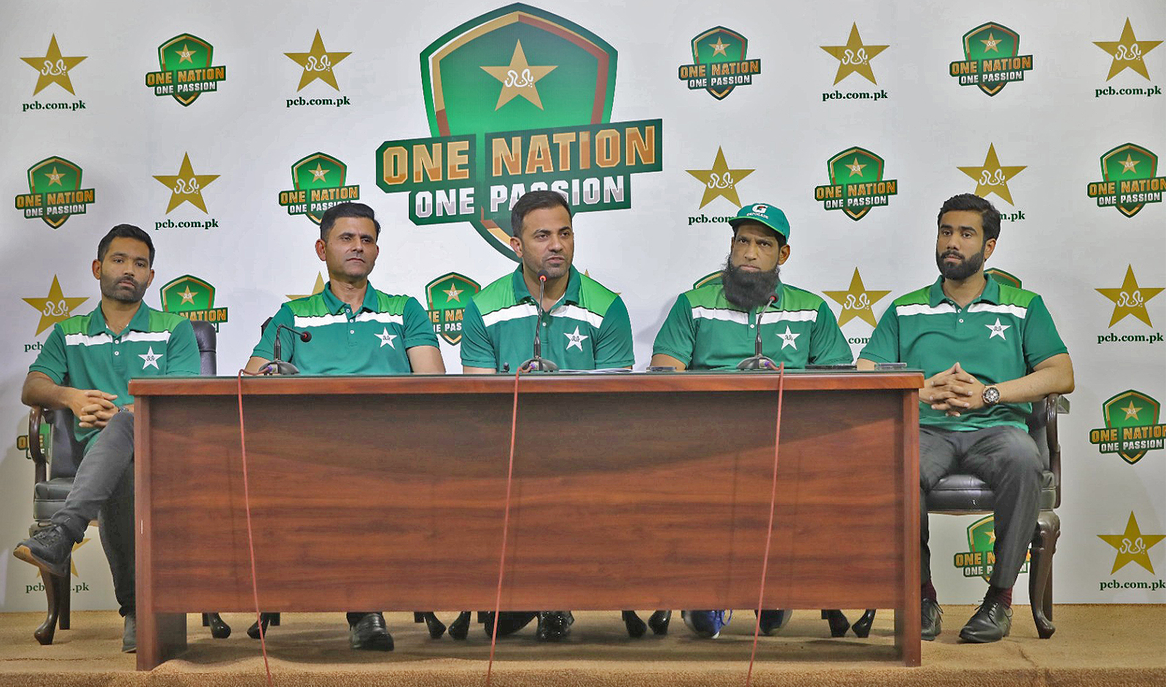 Pakistan Cricket Board’s (PCB) selection committee holds press conference in Lahore, Pakistan on April 9, 2024. (Pakistan Cricket Board)