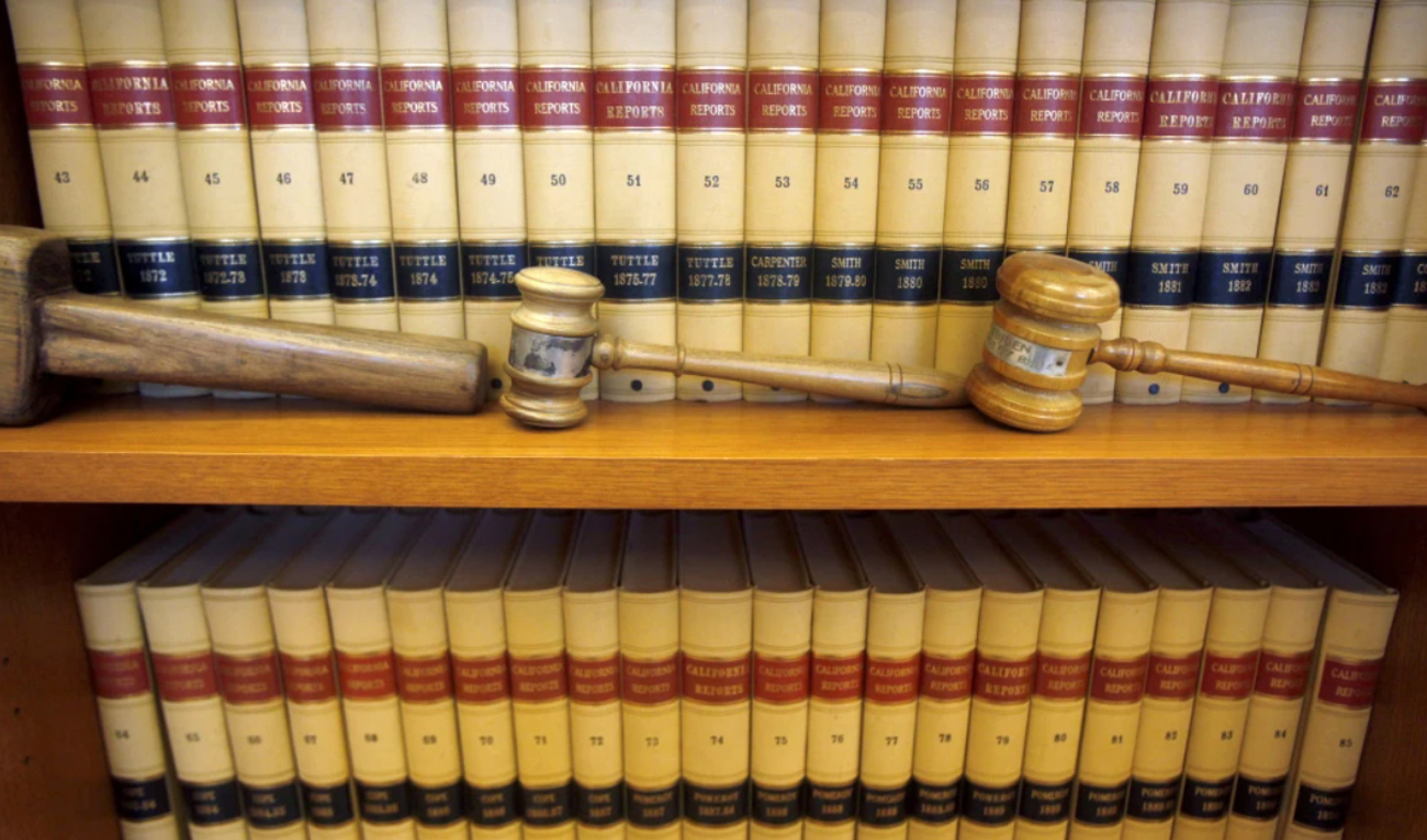 This file photo, taken on July 14, 2010, shows gavels and law books in San Francisco, California (AP/File)