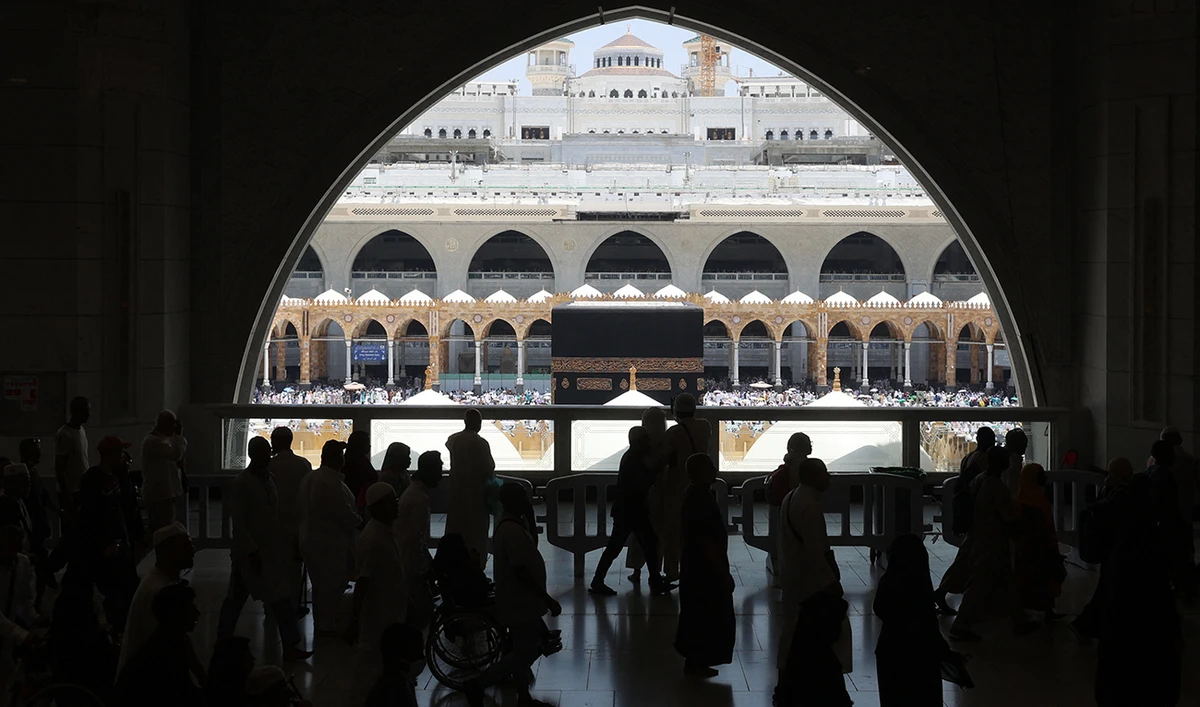 Muslim pilgrims gather around the Kaaba, Islam's holiest shrine, at the Grand Mosque in the holy city of Mecca on June 30, 2023 during the annual Hajj pilgrimage. (AFP/File)