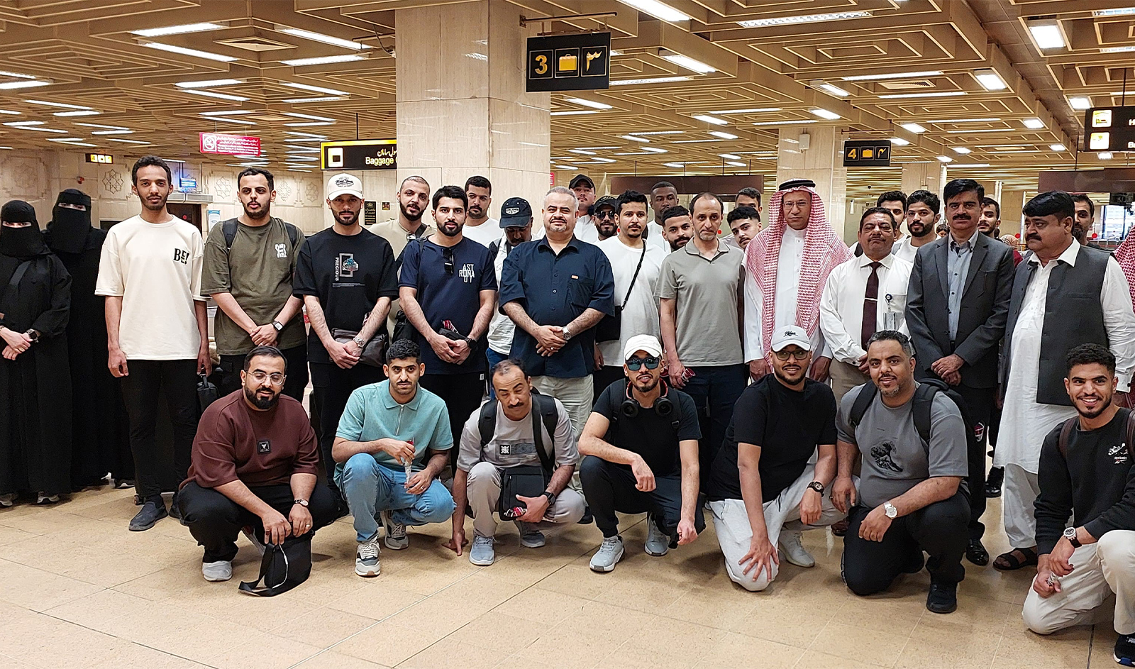 Saudi immigration officials arrive in Pakistan's southern port city of Karachi on May 6, 2024 to carry out immigration procedures under the Makkah Route Initiative for Hajj pilgrims. (Pakistan Civil Aviation Authority)