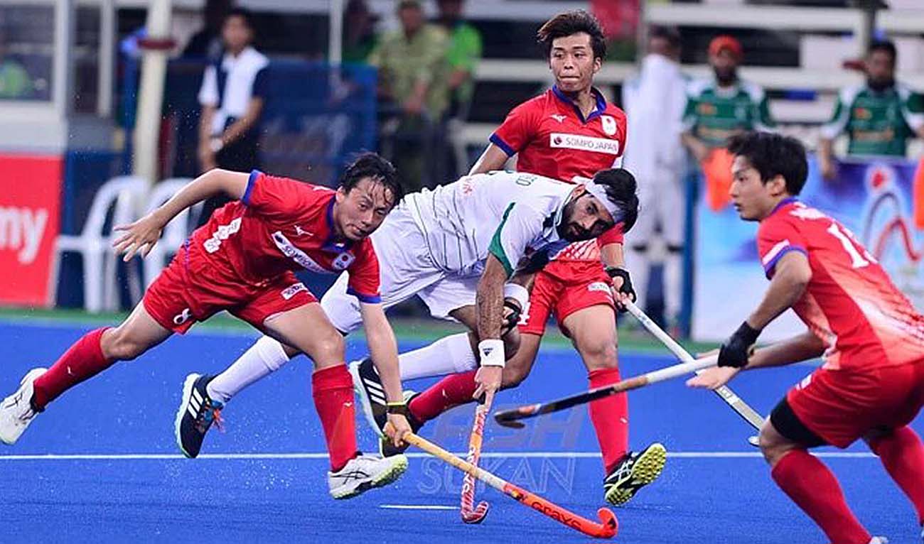 The photo shows a glimpse of a match between Pakistan and Japan's during a match in the Azlan Shah Hockey Cup hockey teams on May 7, 2024. (Flash Sukan/X)