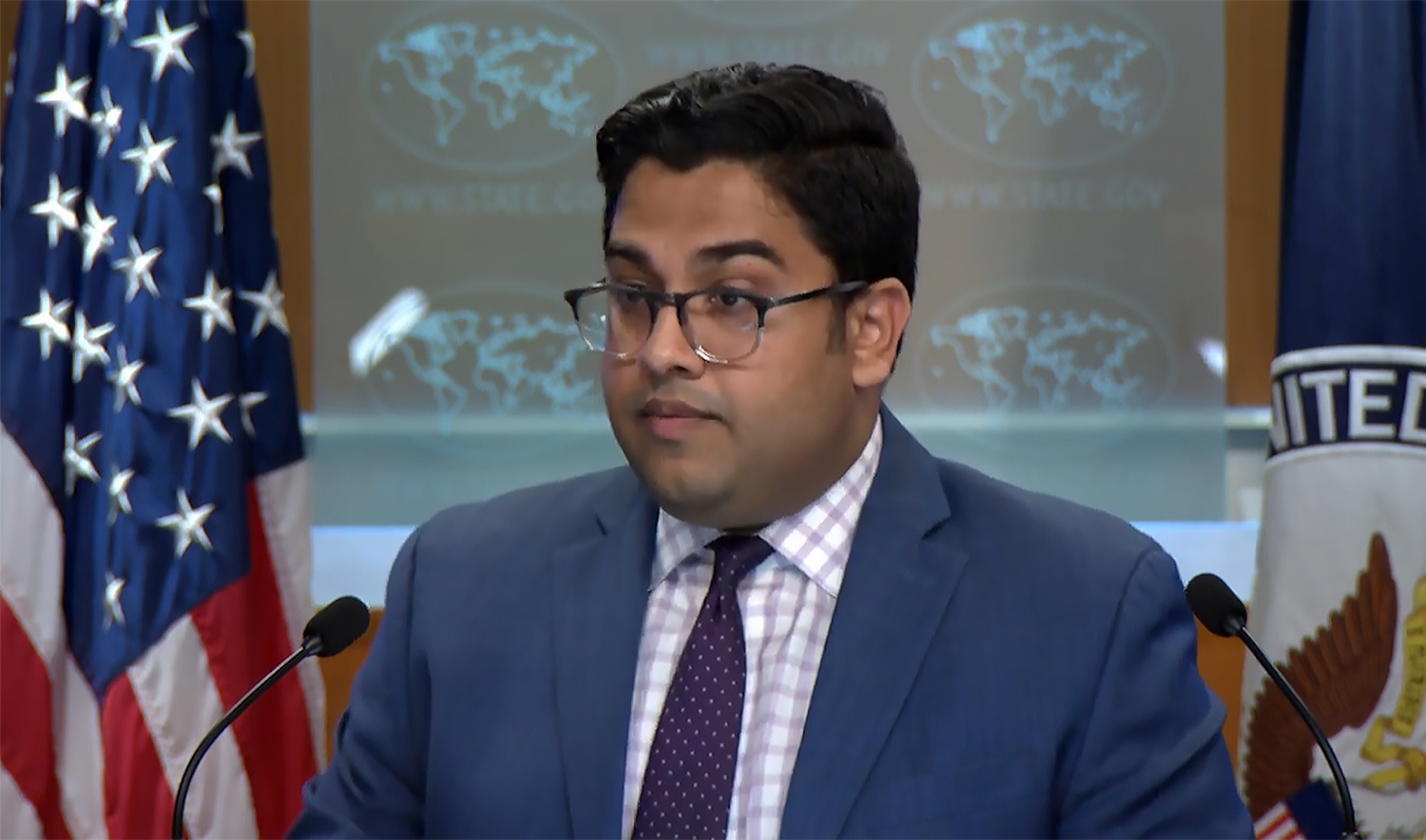 State Department’s Principal Deputy Spokesperson Vedant Patel speaks during a press briefing in Washington, US on May 13,2023