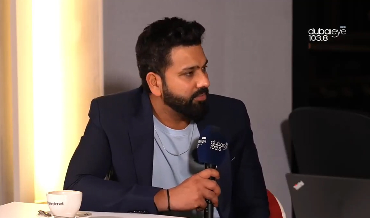 Indian captain Rohit Sharma speaks to Dubai Eye 103.8 on May 16, 2024. (Dubai Eye 103.8)