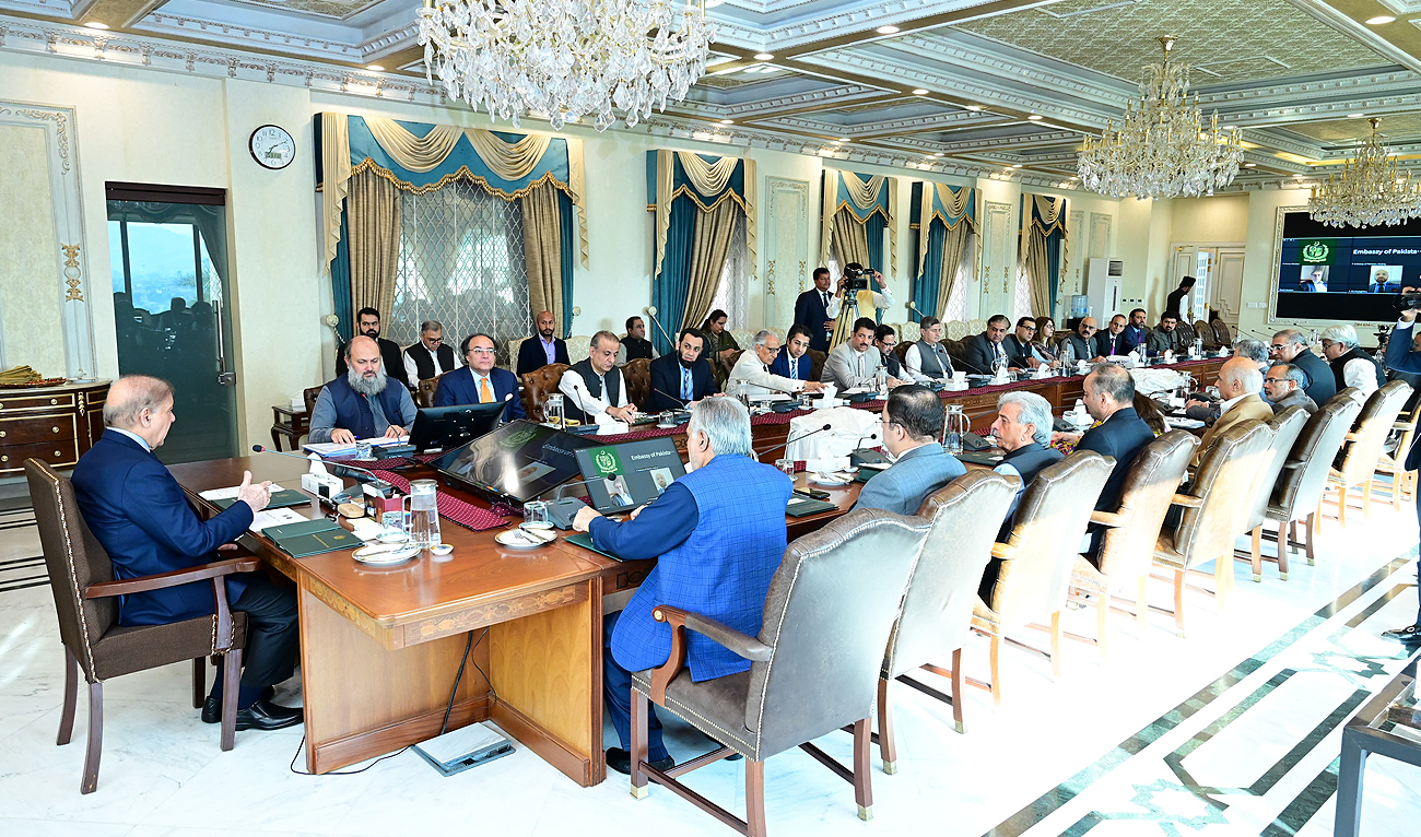 Prime Minister Shehbaz Sharif chairs a review meeting at the Prime Minister House in Islamabad on May 31, 2024, on preparation of his upcoming visit to China. (Photo courtesy: PMO)