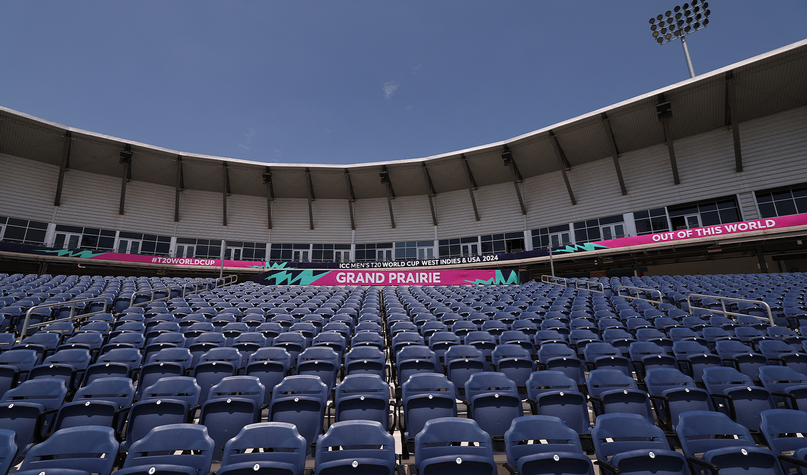 A general view prior to the ICC Men's T20 Cricket World Cup West Indies & USA 2024 match between USA and Canada at Grand Prairie Cricket Stadium on May 29, 2024 in Dallas, US. (AFP/File)