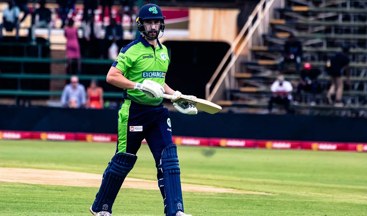 Ireland's captain Andrew Balbirnie walks off the pitch after his dismissal during the first T20 international cricket match between Zimbabwe and Ireland at the Harare Sports Club in Harare on January 12, 2023. (AFP/File)