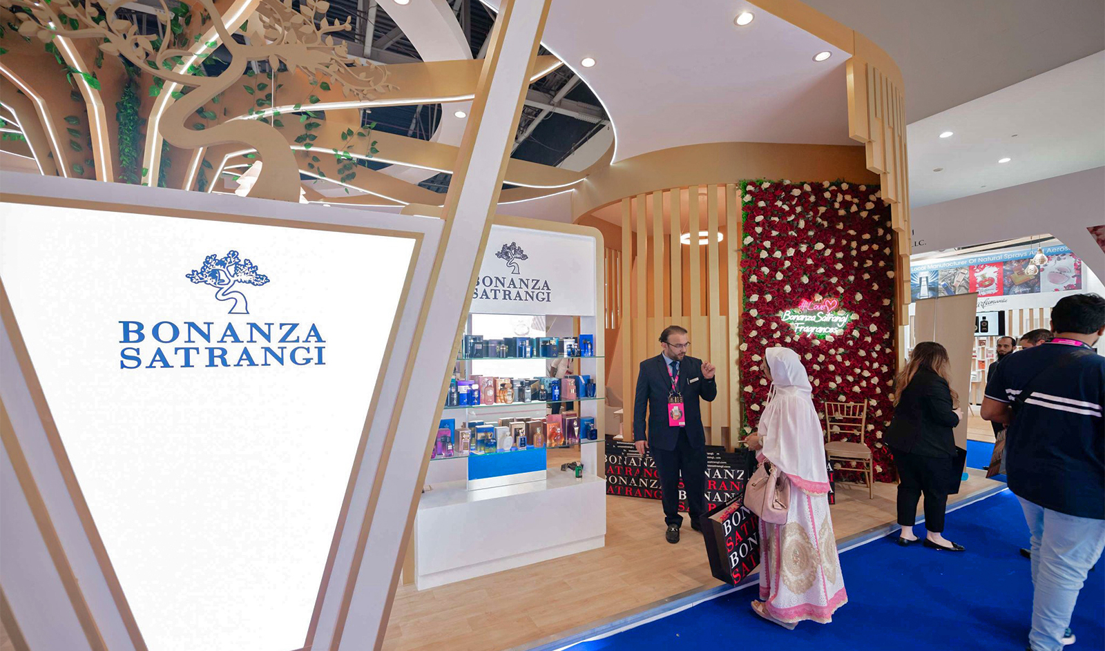 The picture uploaded by Beautyworld Middle East on April 19, 2024, shows Pakistani brand Bonanza Satrangi exhibiting its products at Beautyworld Middle East 2023 in Dubai, UAE. (Beautyworld Middle East/Facebook)