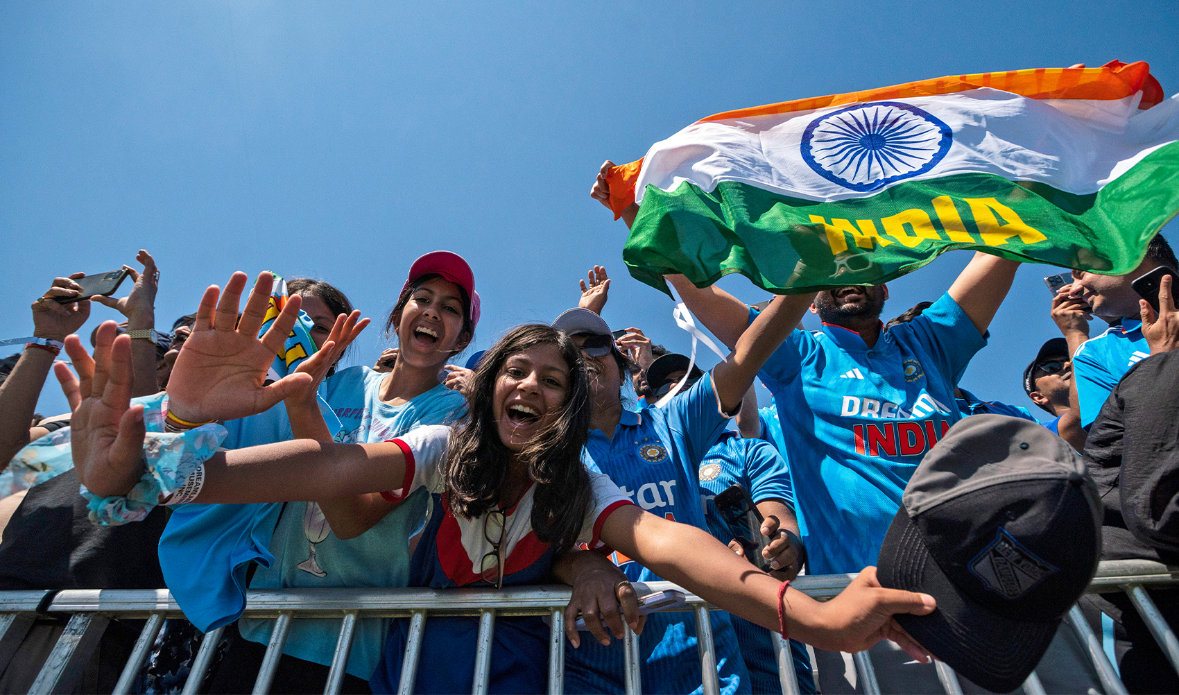 Fans attend an exhibition cricket match between Bangladesh and India at the Nassau County International Cricket Stadium, in Westbury, N.Y. on June. 1, 2024. (AP)