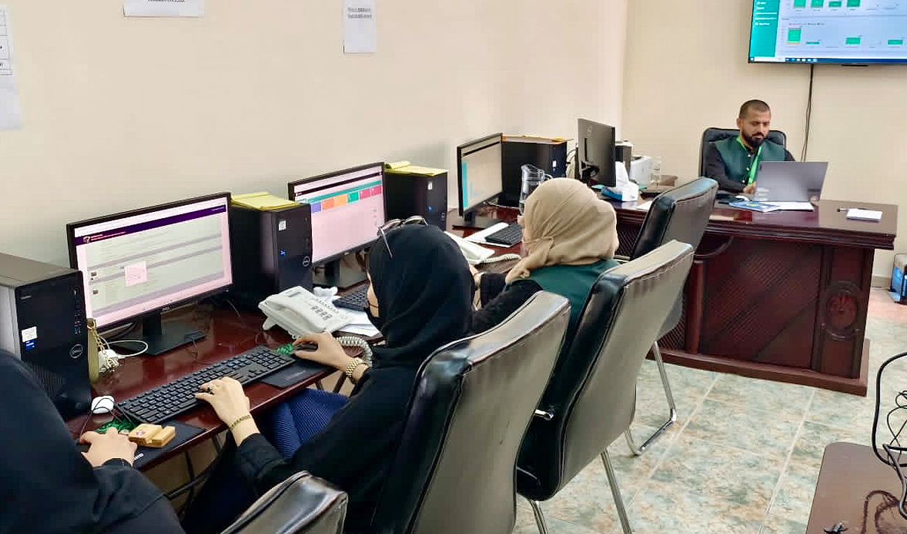 Pakistani Hajj mission officials work in a call center in Makkah, Saudi Arabia on May 25, 2024. (Photo courtesy: Pakistan Hajj Mission)