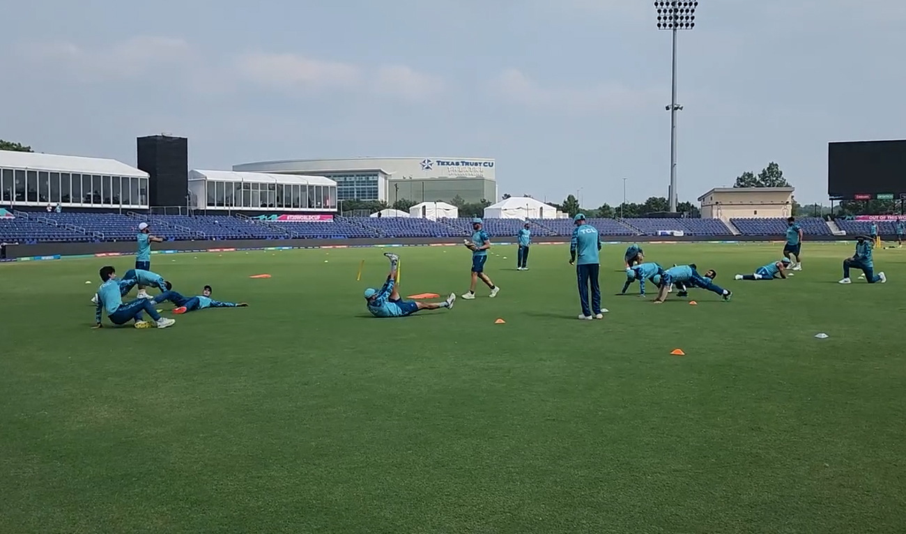 Pakistani cricketers attend a practice session at the Grand Prairie Stadium in Dallas on June 6, 2024, ahead of T20 World Cup opener. (Photo courtesy: PCB)