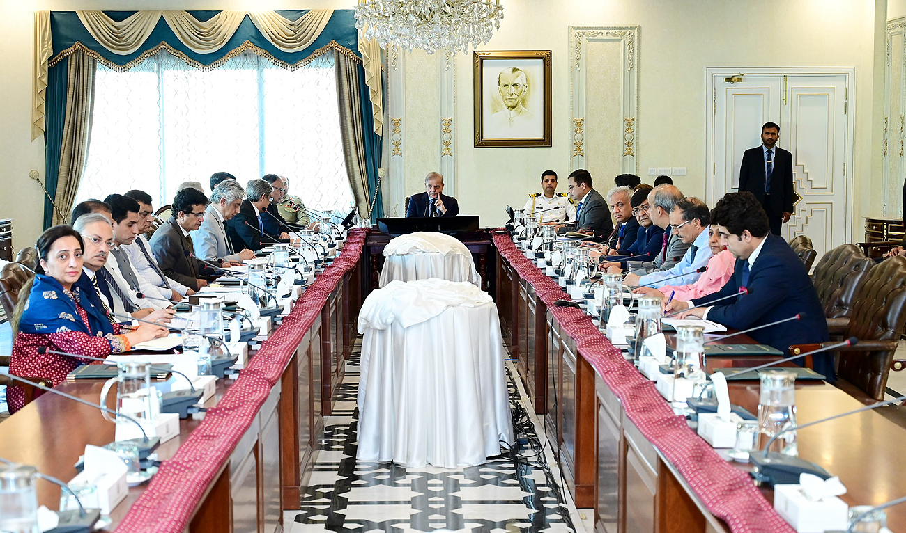 Pakistan Prime Minister Shehbaz Sharif chairs a review meeting with officials from the Ministry of National Health Services, Regulations and Coordination in Islamabad on June 12, 2024. (Photo courtesy: PMO)