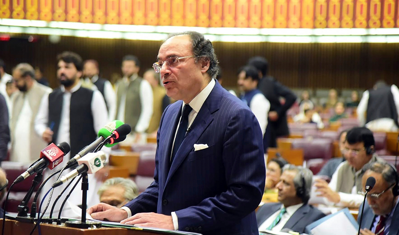 In this photo released by the Pakistan Finance Ministry Press Service, Pakistan’s Finance Minister Muhammad Aurangzeb speaks and parented, the Federal Budget before the National Assembly of Pakistan, in Islamabad on June 12, 2024. (Photo courtesy: Finance Ministry Press Service)