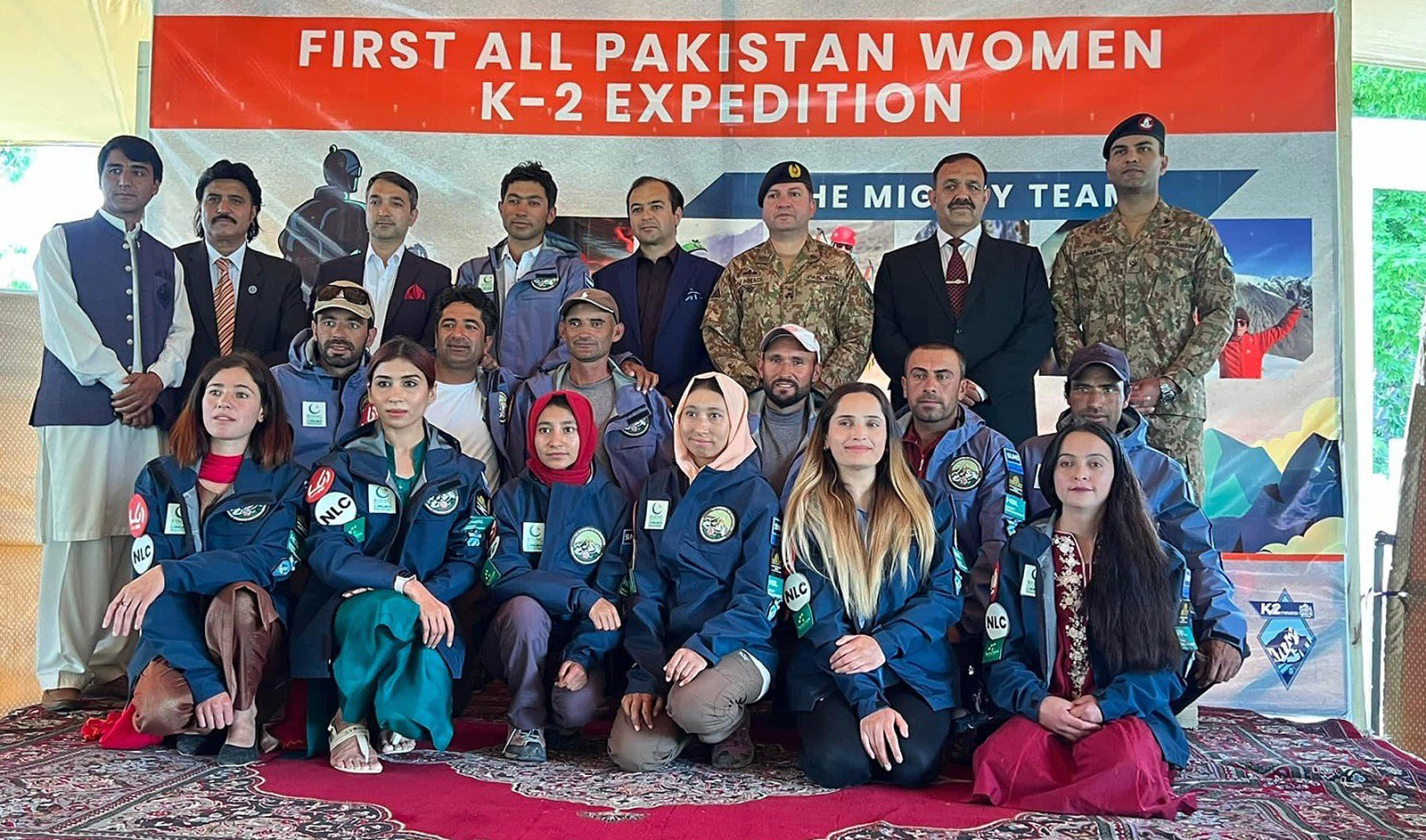 The six-member women expedition team pose for a group photograph in Skardu, Gilgit-Baltistan on June 23, 2024. (Facebook)