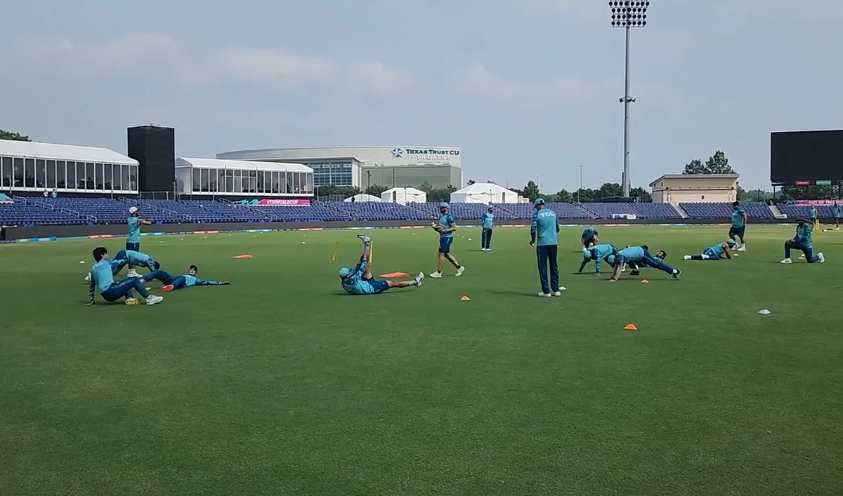 Pakistani cricketers attend a practice session at the Grand Prairie Stadium in Dallas on June 6, 2024, ahead of T20 World Cup opener. (Photo courtesy: PCB)