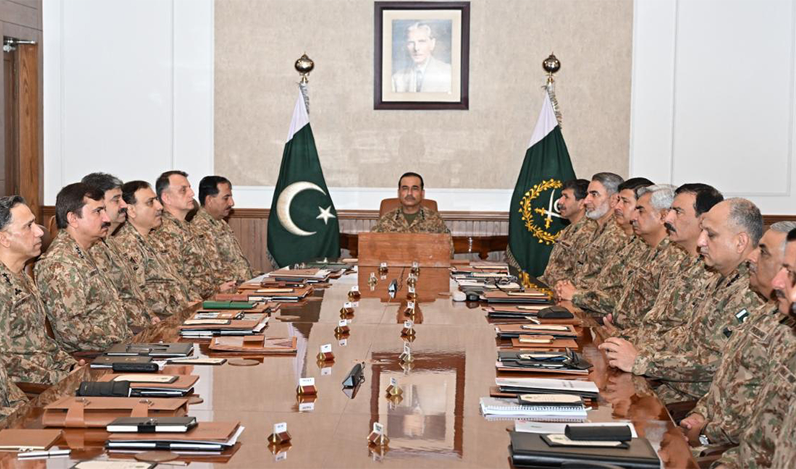 Pakistan Army Chief General Asim Munir chairs 265th Corps Commanders’ Conference held at the General Headquarters in Rawalpindi, Pakistan, on July 5, 2024. (ISPR)