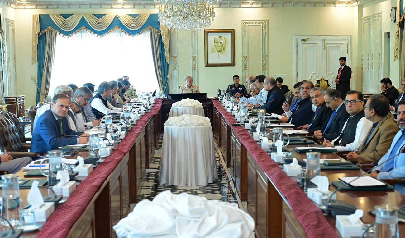 Prime Minister Shehbaz Sharif chairs a review meeting in Islamabad on July 6, 2024, on implementation of agreements signed during his visit to China last month. (Photo courtesy: PMO)