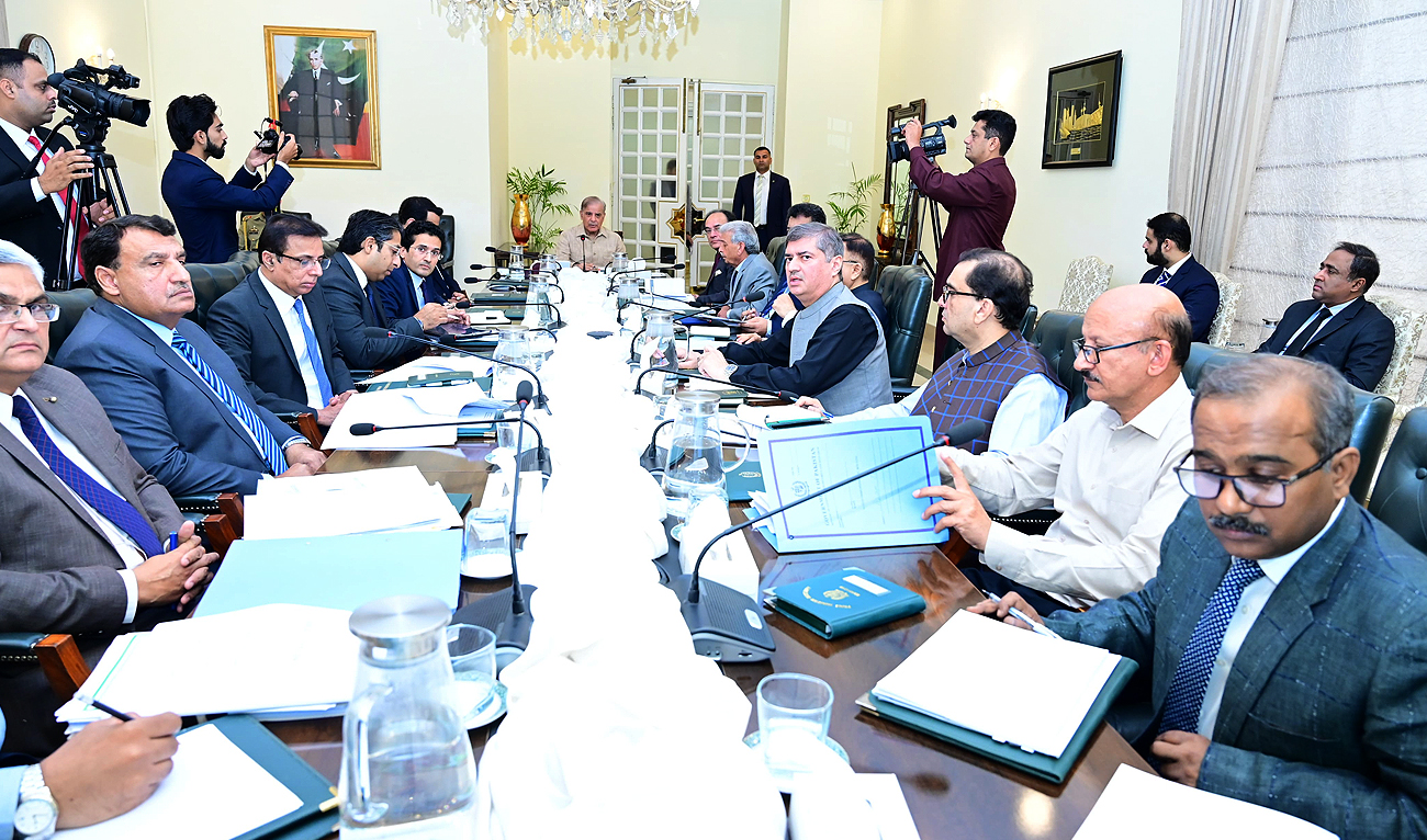 Prime Minister Shehbaz Sharif chairs a meeting on restructuring of Wheat Board in Islamabad on July 12, 2024. (Photo courtesy: PMO)