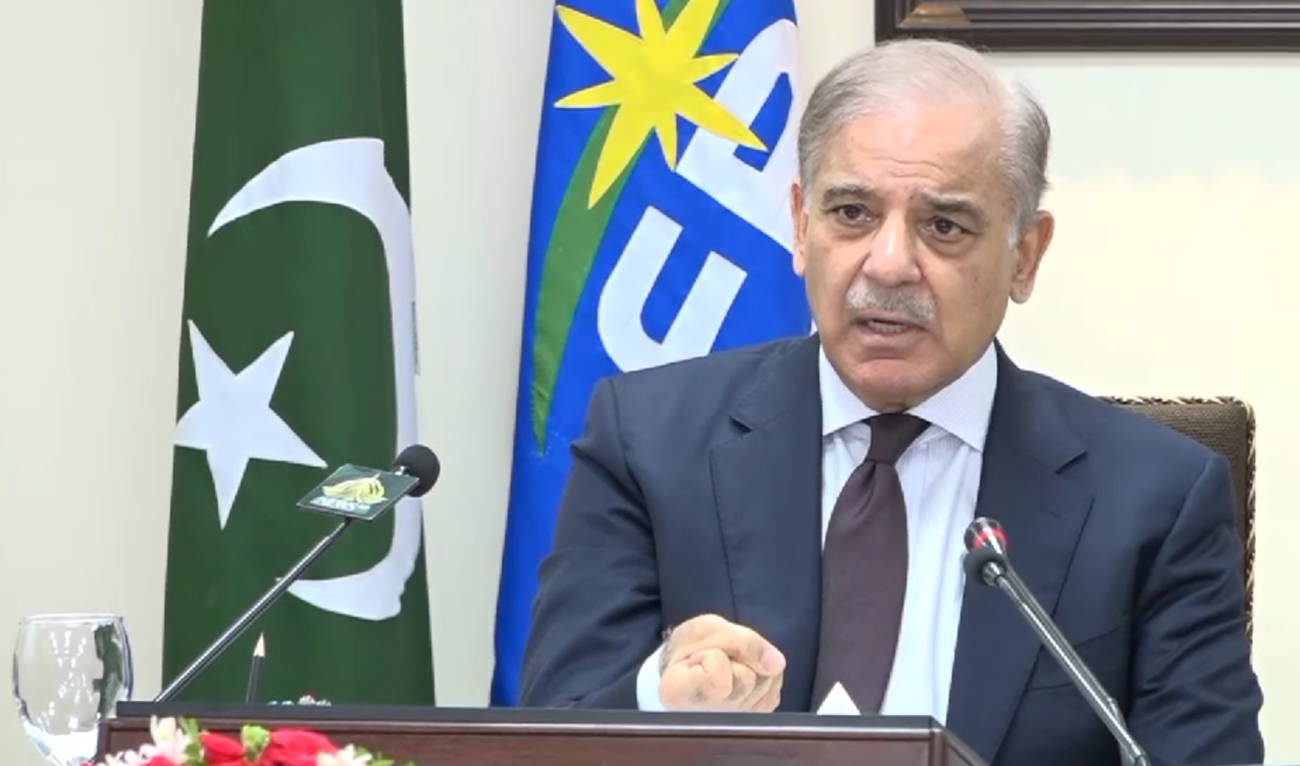 Prime Minister Shehbaz Sharif speaks during a meeting of fiscal authorities of the country he presided over in the federal capital of Islamabad on July 13, 2024. (Ministry of Information)