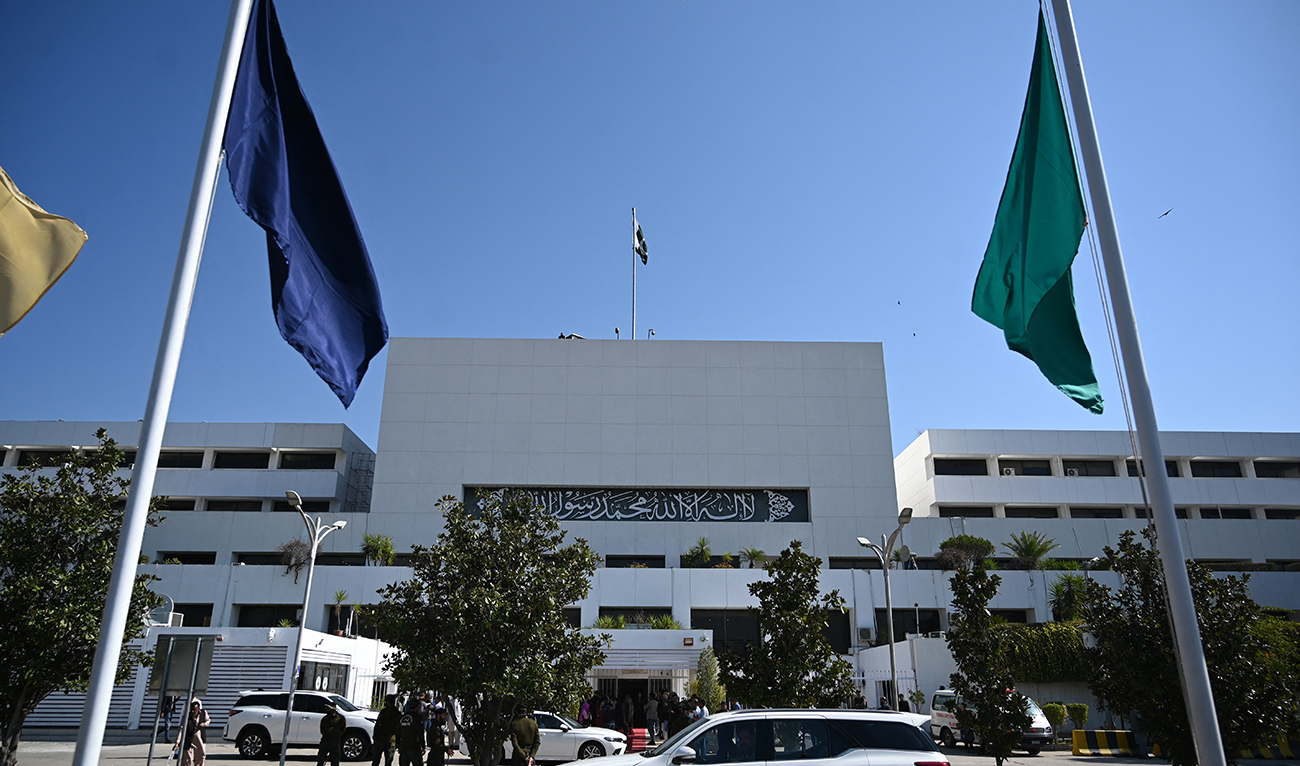 A general view of the Pakistan's Parliament House during the presidential election in Islamabad on March 9, 2024. (AFP/File)