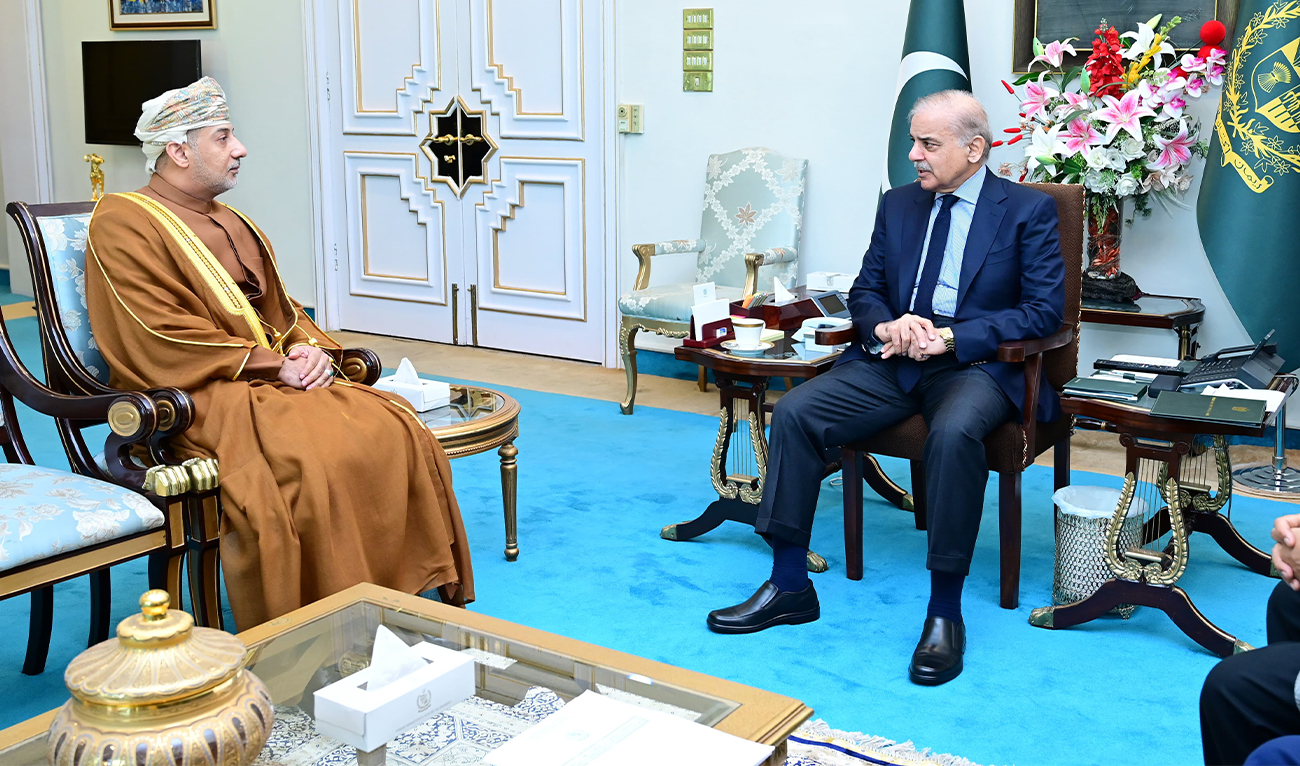 Ambassador of Oman, Fahad Sulaiman Khalaf Al-Kharusi, calls on Prime Minister Shehbaz Sharif in Islamabad, Pakistan on July 19, 2024. (Government of Pakistan)