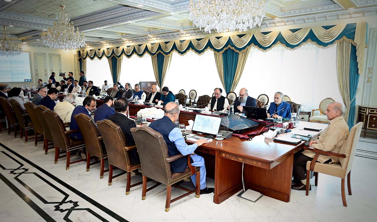 Prime Minister Shehbaz Sharif chairs a review meeting regarding Pak-China cooperation in Islamabad on 20 July 2024. (Government of Pakistan)