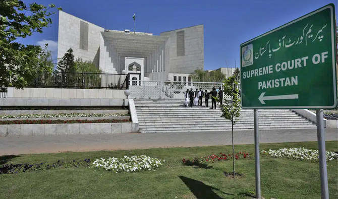 Lawyers gather outside the Supreme Court in Islamabad, Pakistan, on April 4, 2023. (AP/File)