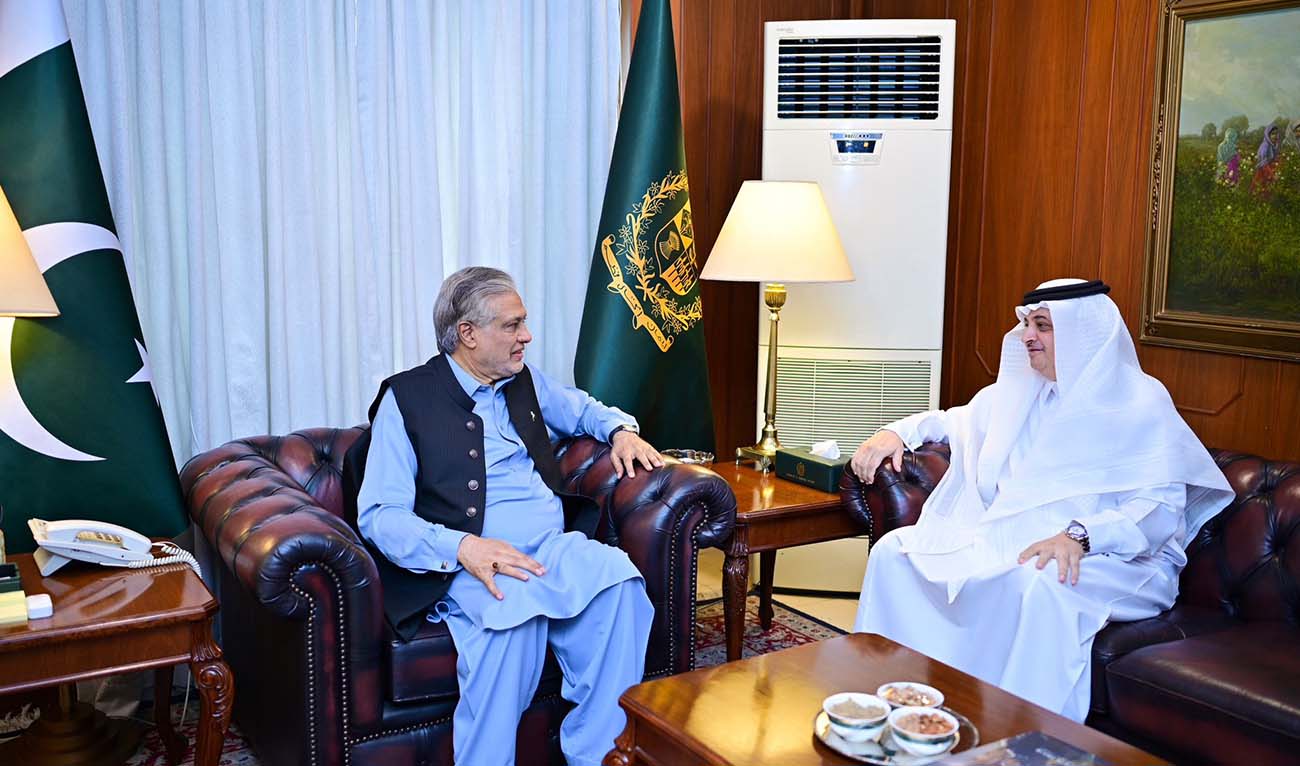Saudi Arabia’s Ambassador Nawaf bin Said Al-Malki (right) meeting with Pakistan’s deputy prime minister Ishaq Dar on July 27, 2024, in Islamabad, Pakistan. (Ministry of Foreign Affairs/ X)