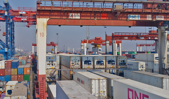 This picture taken on February 15, 2023, shows a general view of the Karachi seaport. (AN Photo/File)