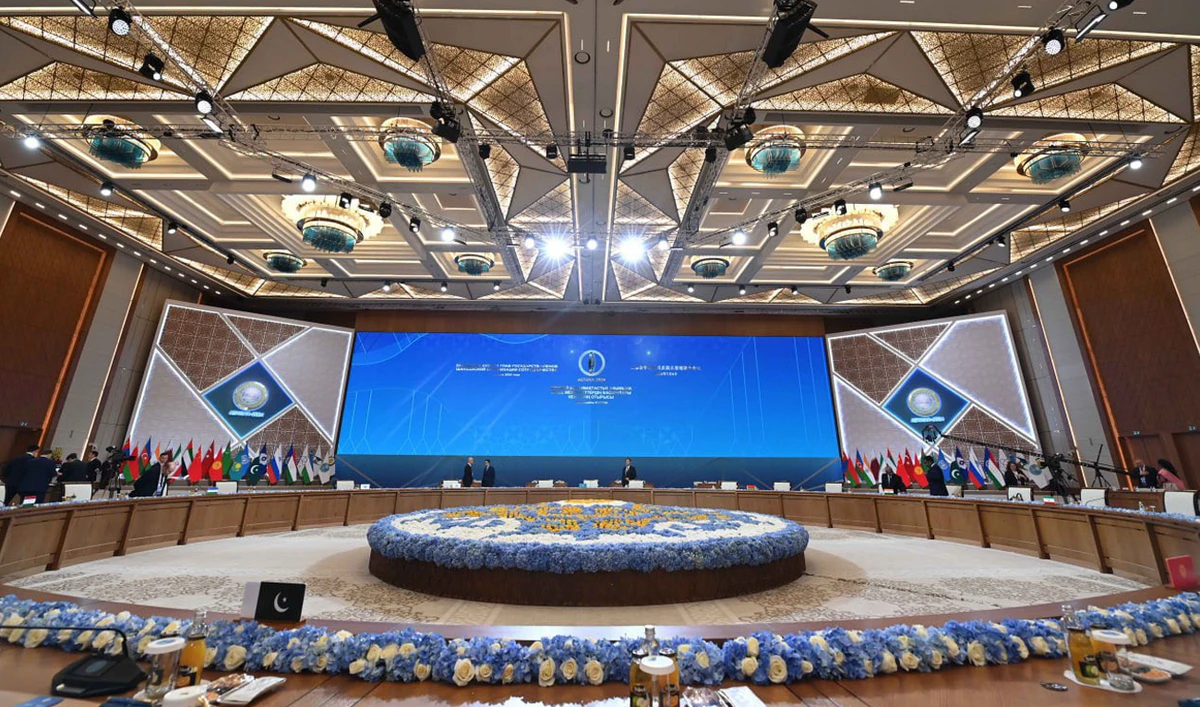 This photograph shows the general view of the Shanghai Cooperation Organization’s Council of Heads of Government meeting in Astana on July 4, 2024. (PMO)